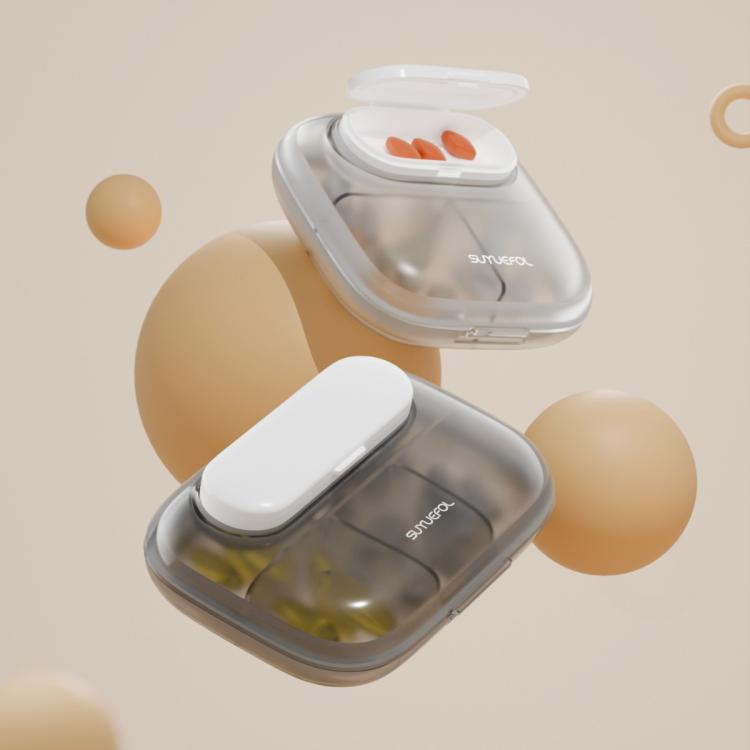 Portable Pill Box Dispenser Sealed Large Capacity Seven Days a Week Medication Organizer, Color: 4 Grids White - free shipping - PMC TechLife - Order now!