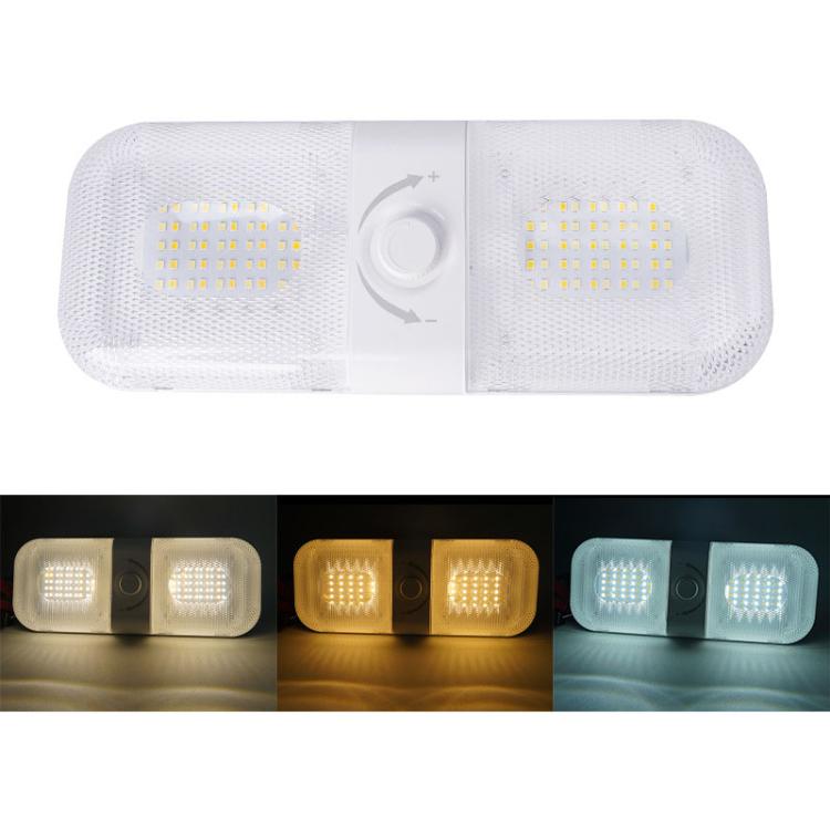 12-24V RV Light 120 LEDs 3-Color Temperature Rotary Button Dimming Roof Light FC01 - Dome Lights by PMc TechLife | Online Shopping South Africa | PMc TechLife | Buy Now Pay Later Mobicred