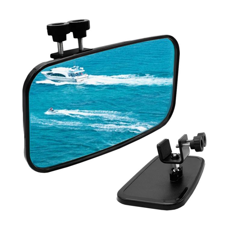 Universal Offshore Yacht Square Center Mirror Rearview Mirror Reflector(Black) - Side Mirrors by PMc TechLife | Online Shopping South Africa | PMc TechLife | Buy Now Pay Later Mobicred