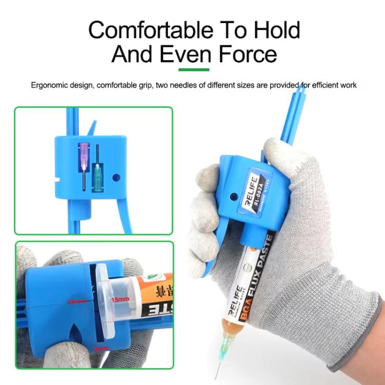 RELIFE RL-062C 3-5CC Manual Glue Tapper Cell Phone Repair Motherboard Soldering Oil Syringe Booster Tin Paste Syringe Pusher - free shipping - PMc TechLife - Order now!