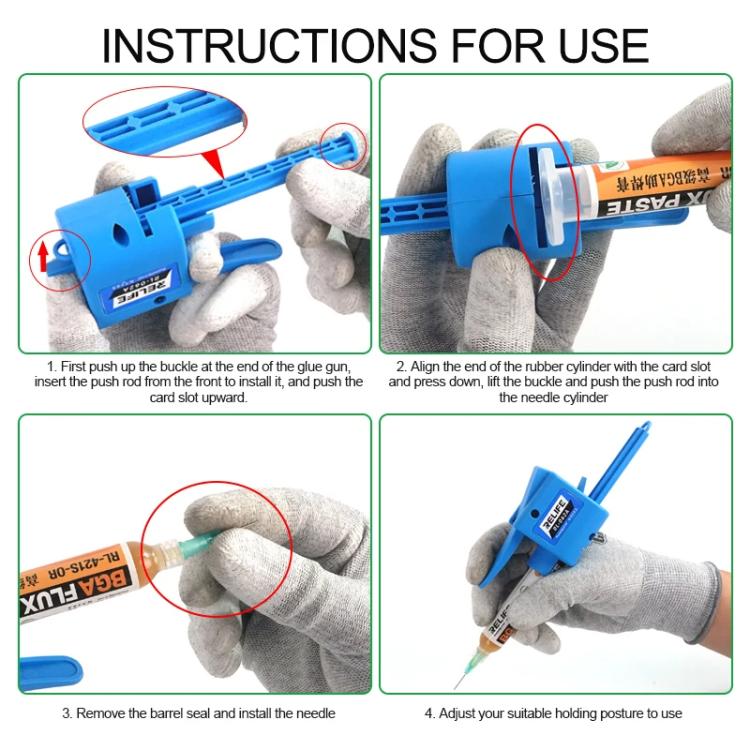 RELIFE RL-062A 10CC Manual Glue Tapper Cell Phone Repair Motherboard Soldering Oil Syringe Booster Tin Paste Syringe Pusher - free shipping - PMc TechLife - Order now!