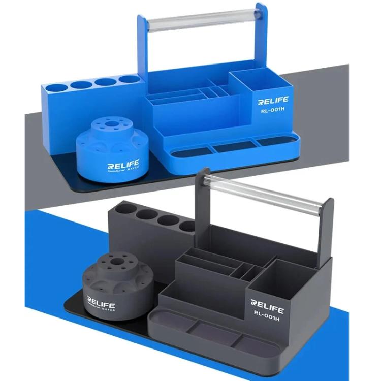 RELIFE RL-001H Rotary Organizer Cell Phone Repair Tool Parts Screwdriver Storage Rack(Blue) - free shipping - PMC TechLife - Order now!