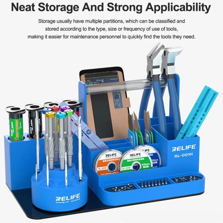 RELIFE RL-001H Rotary Organizer Cell Phone Repair Tool Parts Screwdriver Storage Rack(Gray) - free shipping - PMC TechLife - Order now!