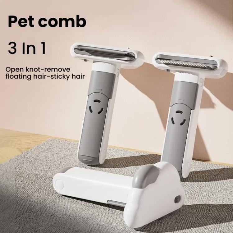3-in-1 Pet Grooming Comb Sticky Roller for Cats and Dogs, Removes Loose Hair, Detangles, Spec: Small Straight - Brushes & Combs by PMC TechLife | Online Shopping South Africa | PMC TechLife | Buy Now Pay Later Mobicred