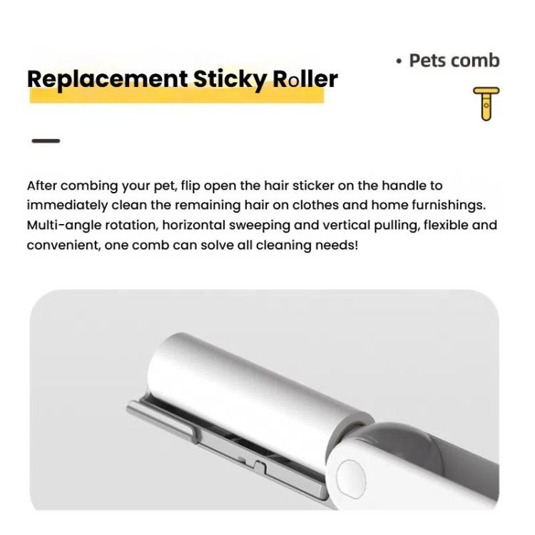 3-in-1 Pet Grooming Comb Sticky Roller for Cats and Dogs, Removes Loose Hair, Detangles, Spec: Small Straight - Brushes & Combs by PMC TechLife | Online Shopping South Africa | PMC TechLife | Buy Now Pay Later Mobicred