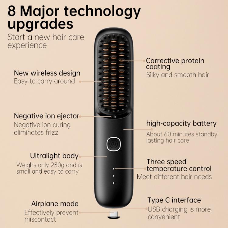 Negative Ion Hair Care Wireless Hair Straightener Portable Straight and Curly Hair Straightener(Ivory White) - free shipping - PMC TechLife - Order now!