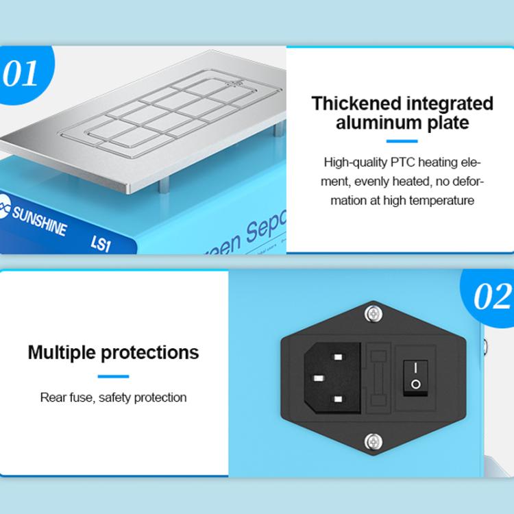 SUNSHINE LS1 Mobile Phone LCD Screen Repair Heated Separator Curved Straight Screen Frame Removal Machine - free shipping - PMC TechLife - Order now!