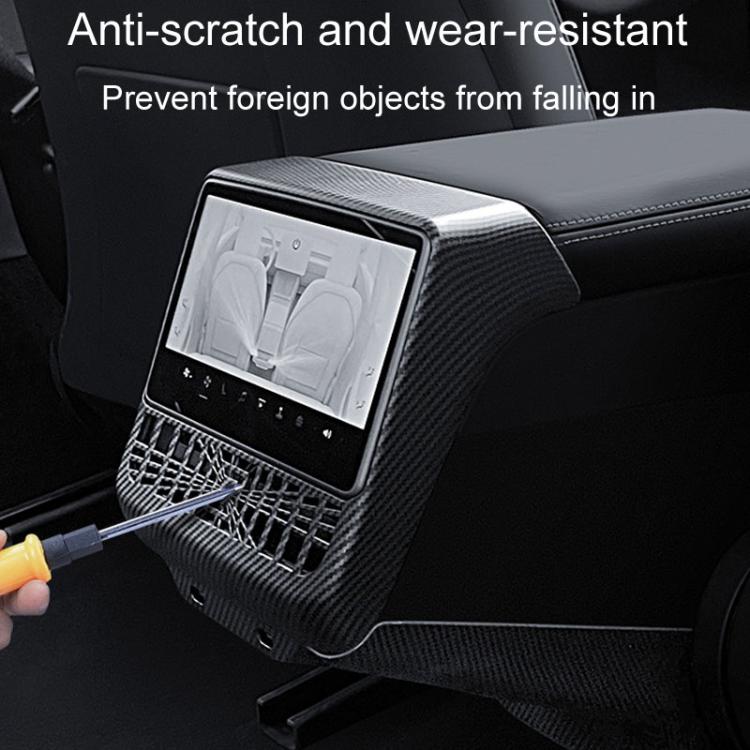 For Tesla New Model 3 / Y Car Rear Air Conditioning Vent Protection Frame, Style: Glossy Carbon Pattern - Car Interior Mouldings by PMc TechLife | Online Shopping South Africa | PMc TechLife | Buy Now Pay Later Mobicred