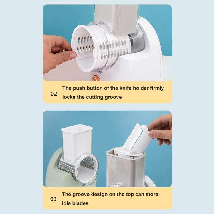 CY-661 3-in-1 Kitchen Multifunctional Roller Electric Vegetable Cutter, Spec: Green UK Plug - Cutter & Peeler by PMc TechLife | Online Shopping South Africa | PMc TechLife | Buy Now Pay Later Mobicred