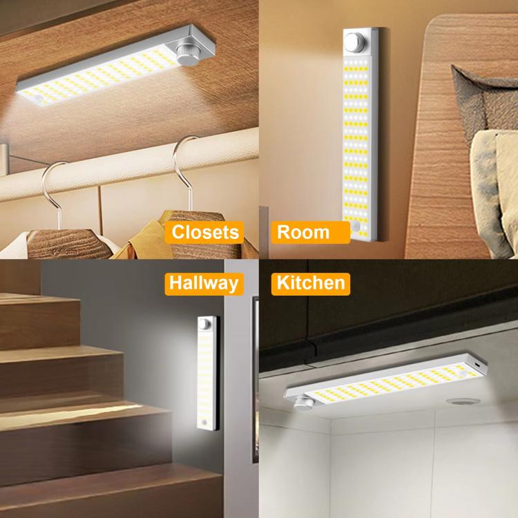 LED Cabinet Light Magnetic Motion Sensor Rechargeable Lamp 128 LEDs 3-color Temperature XN01 - Sensor LED Lights by PMc TechLife | Online Shopping South Africa | PMc TechLife | Buy Now Pay Later Mobicred