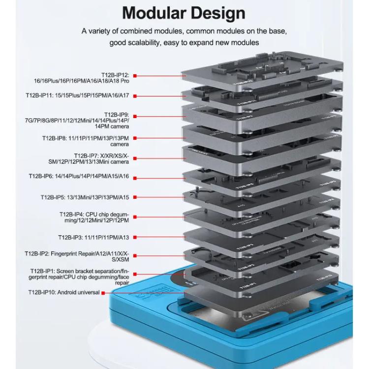 SUNSHINE SS-T12B 13 In 1 Mobile Phone Motherboard Smart Repair Heating Platform Kit Support IP7G-16PM/Android Universal - free shipping - PMC TechLife - Order now!