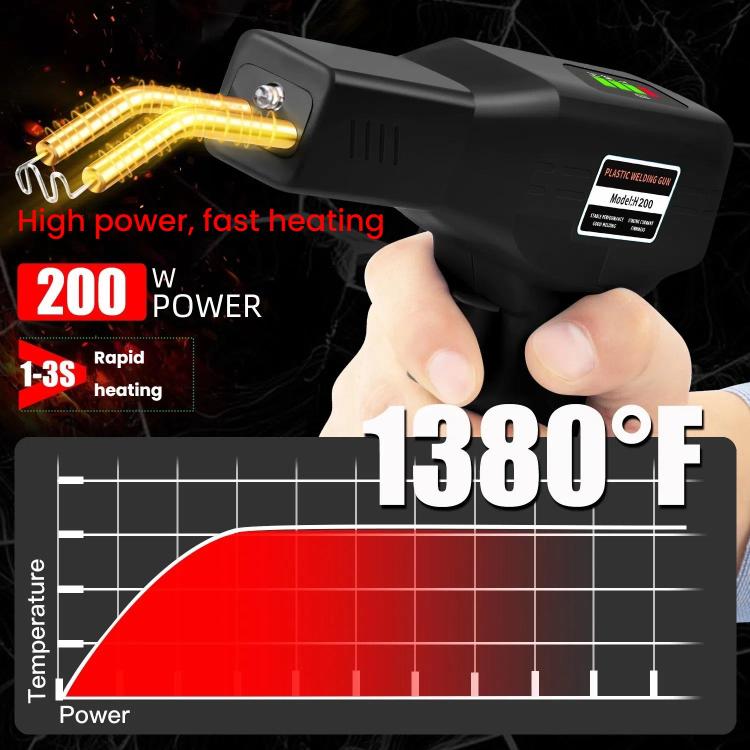 Rechargeable Car Bumper Plastic Repair Welding Machine, Specification: Black+200 Welding Nails - Hand Tool Sets by PMc TechLife | Online Shopping South Africa | PMc TechLife | Buy Now Pay Later Mobicred