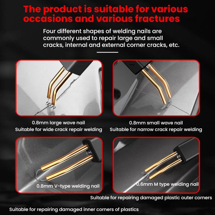 Rechargeable Car Bumper Plastic Repair Welding Machine, Specification: Black+400 Welding Nails - Hand Tool Sets by PMc TechLife | Online Shopping South Africa | PMc TechLife | Buy Now Pay Later Mobicred