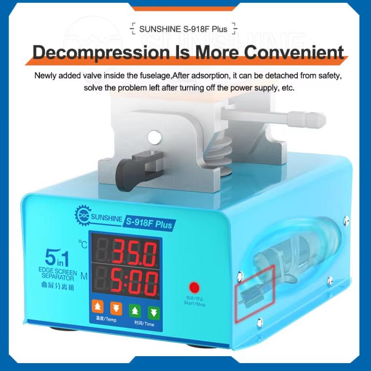 SUNSHINE S-918F Plus 5 In 1 Curved Screen Separator Mobile Phone LCD Screen Repair Separator Heating Platform(EU Plug) - free shipping - PMC TechLife - Order now!