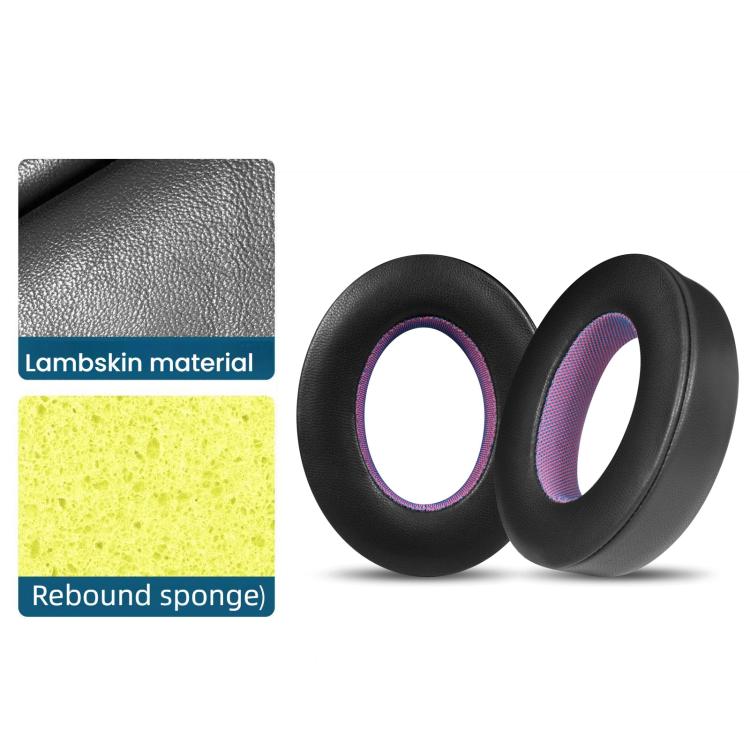 For Bose NC700 Headphone 1pair Lambskin Earpads Contrast Color Earmuffs Sponge Cover(Black Purple) - Earmuff & Pad by PMc TechLife | Online Shopping South Africa | PMc TechLife | Buy Now Pay Later Mobicred