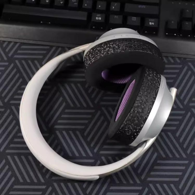For Bose NC700 Headphone 1pair Ice Gel Ear Pads Earmuffs Protective Cover(Breathable Mesh Black Purple) - Earmuff & Pad by PMc TechLife | Online Shopping South Africa | PMc TechLife | Buy Now Pay Later Mobicred