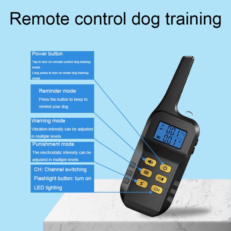 T720 1000m Pet Intelligent Electric Shock Remote Control Dog Training Device(Yellow) - Training Aids by PMC TechLife | Online Shopping South Africa | PMC TechLife | Buy Now Pay Later Mobicred