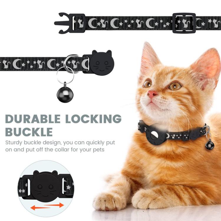 For AirTag Tracker Silicone Case Reflective Stars And Moon Cats Dogs Pet Collar With Bell(Green) - Pet Series by PMC TechLife | Online Shopping South Africa | PMC TechLife | Buy Now Pay Later Mobicred