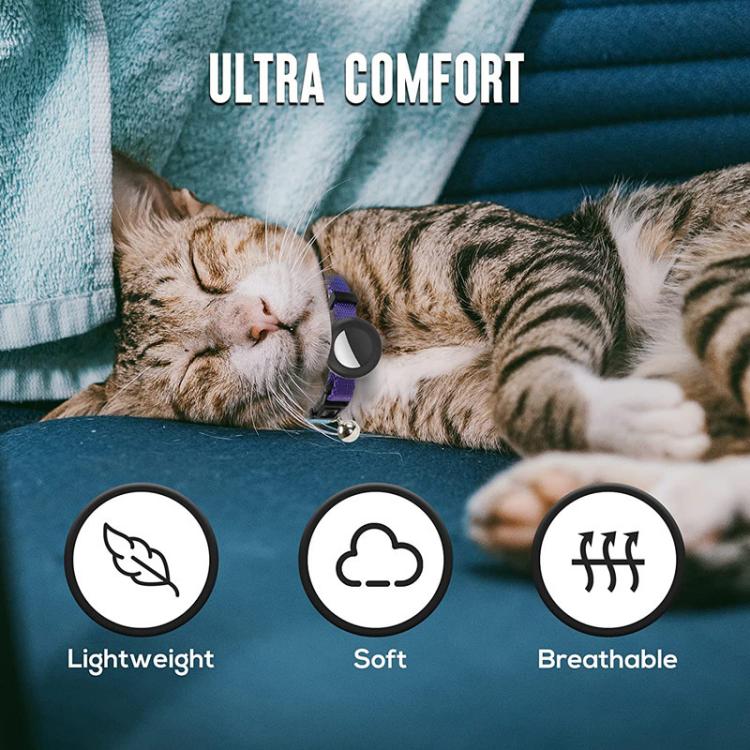 For AirTag Tracker Silicone Case Rainbow Gradient Pet Cat Collar With Bell(Gradient Orange) - free shipping - PMC TechLife - Order now!