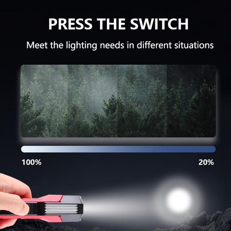 Magnet-Hook COB Rotating Strong Light Emergency Work Light(Red) - Other Tools by PMc TechLife | Online Shopping South Africa | PMc TechLife | Buy Now Pay Later Mobicred