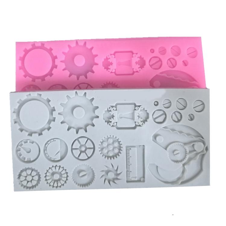 Mechanical Gear Silicone Cake Fondant Mold For Sugarcraft, Cupcake Topper, Jewelry, Polymer Clay, Crafting Projects(Pink) - free shipping - PMc TechLife - Order now!