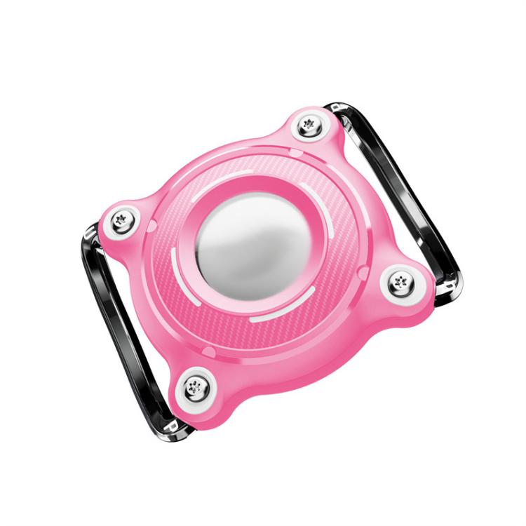 For AirTag Tracker Waterproof Protective Case Puppy Kitten Collar Metal Buckle Model Protective Cover(Peach+White PC) - Other by PMC TechLife | Online Shopping South Africa | PMC TechLife | Buy Now Pay Later Mobicred