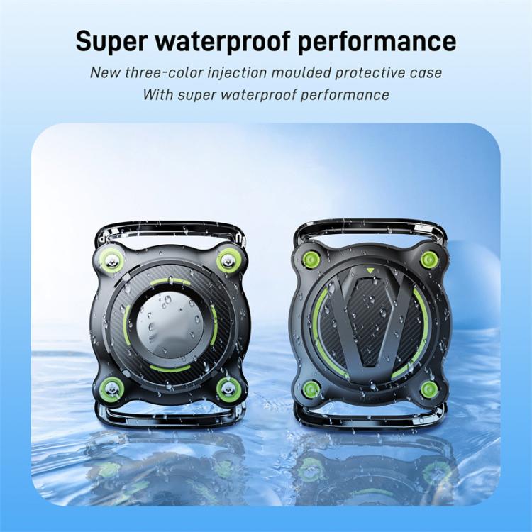 For AirTag Tracker Waterproof Protective Case Puppy Kitten Collar Metal Buckle Model Protective Cover(Black+Green PC) - Other by PMC TechLife | Online Shopping South Africa | PMC TechLife | Buy Now Pay Later Mobicred