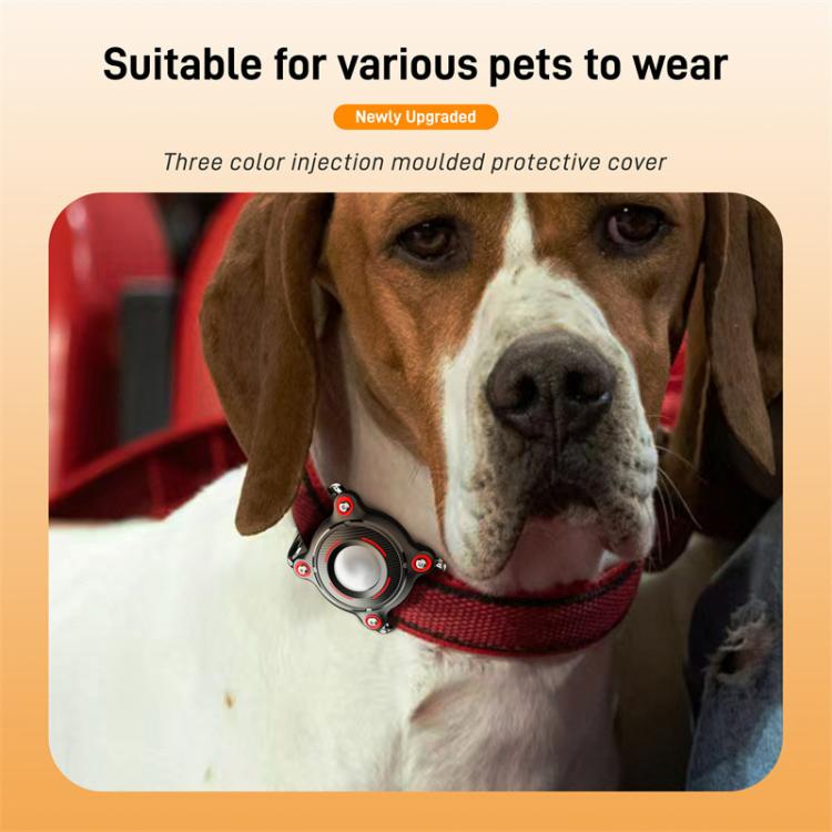 For AirTag Tracker Waterproof Protective Case Puppy Kitten Collar Metal Buckle Model Protective Cover(Black+White PC) - Other by PMC TechLife | Online Shopping South Africa | PMC TechLife | Buy Now Pay Later Mobicred