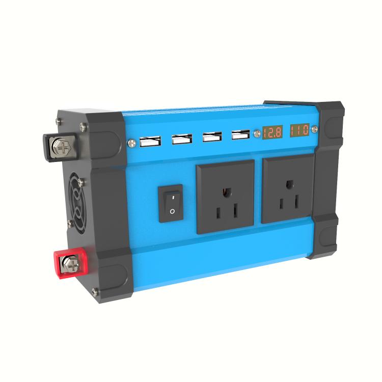 Gurxun 4 USB Ports Digital Display Modified Square Wave Inverter, Spec: 300W US Plug 12V To 110V - free shipping - PMC TechLife - Order now!