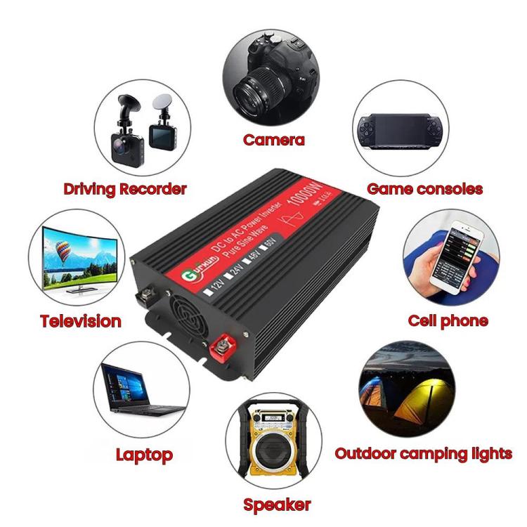 Gurxun 1500W Dual USB Fast Charger Dual Digital Display Pure Sine Wave Inverter, Spec: Brazil Plug 12V To 220V - free shipping - PMC TechLife - Order now!