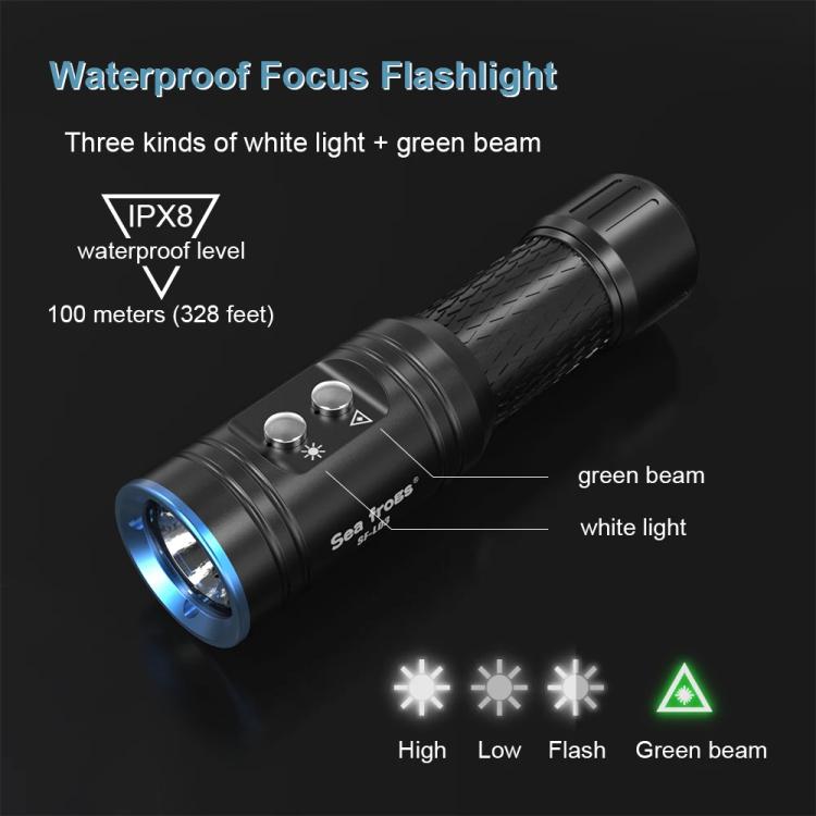Sea Frogs  SF-L03 100m/325FT IPX8 Underwater Video Light 1000 lm Diving Flashlight(Blue) - free shipping - PMc TechLife - Order now!