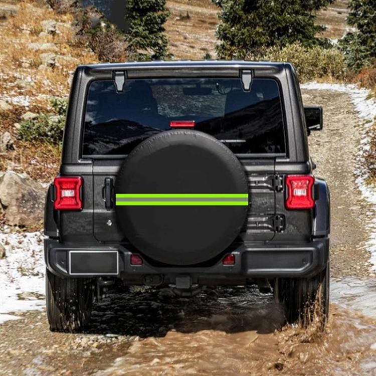 16inch Thickened Imitation Leather Car Tire Protector Spare Tire Cover With Reflective Stripes(FG-3 Green) - Window Foils & Solar Protection by PMc TechLife | Online Shopping South Africa | PMc TechLife | Buy Now Pay Later Mobicred