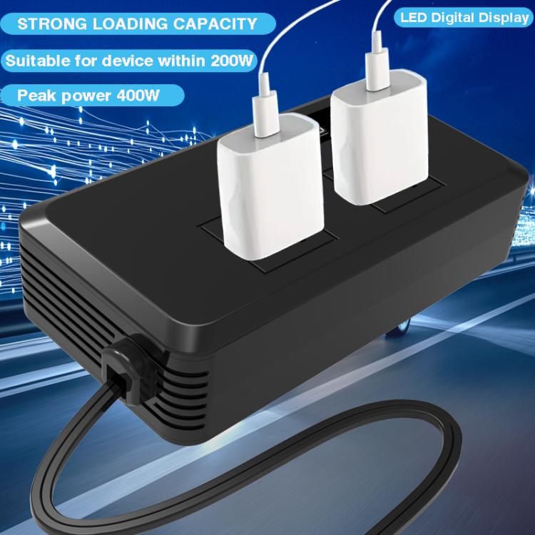 Gurxun Dual Digital Display Car Inverter With 2 USB+2 Type-C Ports Brazil Plug 110V - Modified Square Wave by Gurxun | Online Shopping South Africa | PMc TechLife | Buy Now Pay Later Mobicred