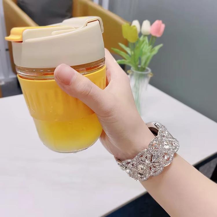 Petaled Metal Diamond Wristband Strap For Apple Watch Series 9 / 8 / 7 / 6 / SE / 5 / 4 / 3, Color: 1202 Rose Gold(42/44/45/49mm) - free shipping - PMC TechLife - Order now!