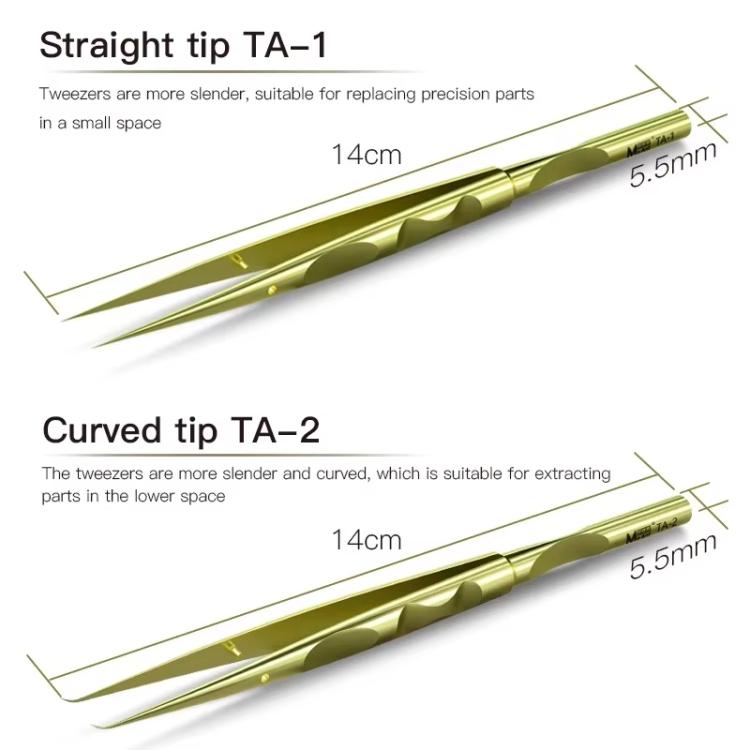 MaAnt Titanium Tweezers Antistatic Small Clip Bird Nest Hair Picking Pink Prick Clip Repair Tool(Straight) - Tweezers by MaAnt | Online Shopping South Africa | PMc TechLife | Buy Now Pay Later Mobicred