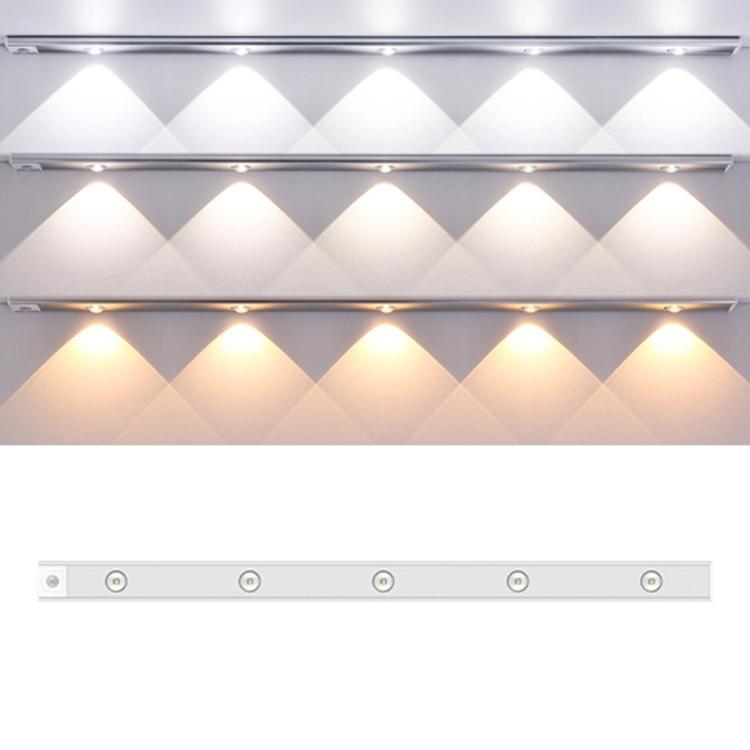 80cm Rechargeable Motion Sensor Light Bar Cabinet Wardrobe Lamp With Remote Control(Silver) - Sensor LED Lights by PMc TechLife | Online Shopping South Africa | PMc TechLife | Buy Now Pay Later Mobicred