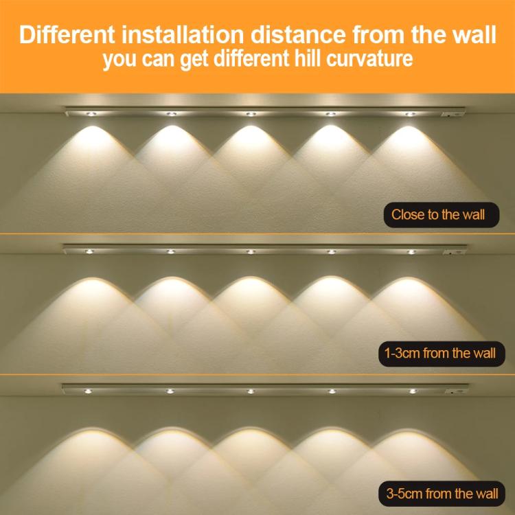 40cm Rechargeable Motion Sensor Light Bar Cabinet Wardrobe Lamp With Remote Control(Silver) - Sensor LED Lights by PMc TechLife | Online Shopping South Africa | PMc TechLife | Buy Now Pay Later Mobicred