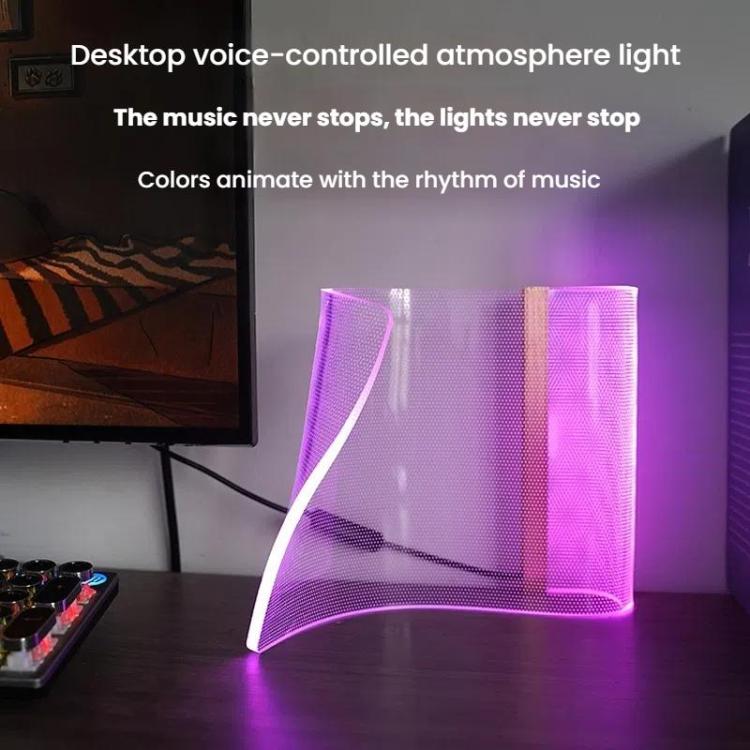 LED Light Guide Acrylic Ambient Desk Lamp Gaming Room Bedroom USB Pickups Rhythmic RGB Novelty Lamps(Music Rhythm Model) - Novelty Lighting by PMc TechLife | Online Shopping South Africa | PMc TechLife | Buy Now Pay Later Mobicred