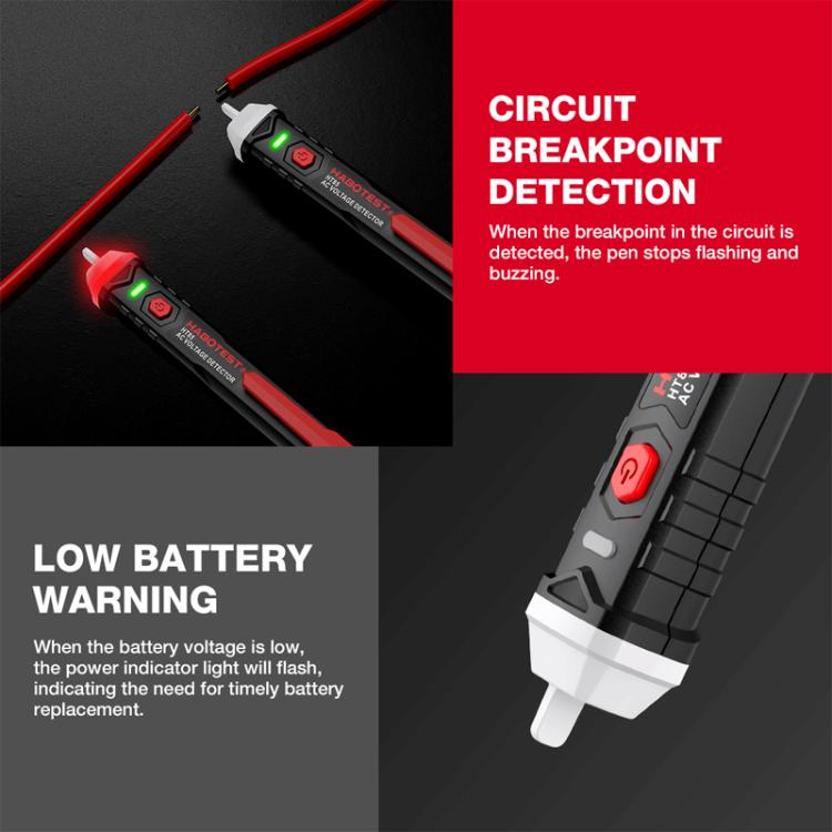 HABOTEST HT85 Non-Contact Electricity Tester AC Voltage Detector(Black Red) - Current & Voltage Tester by HABOTEST | Online Shopping South Africa | PMc TechLife | Buy Now Pay Later Mobicred