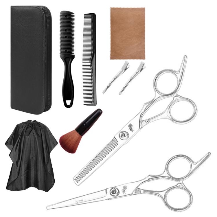 Stainless Steel Haircutting Scissors Set Hair Cutting Tools, Spec: 10-in-1 - free shipping - PMC TechLife - Order now!