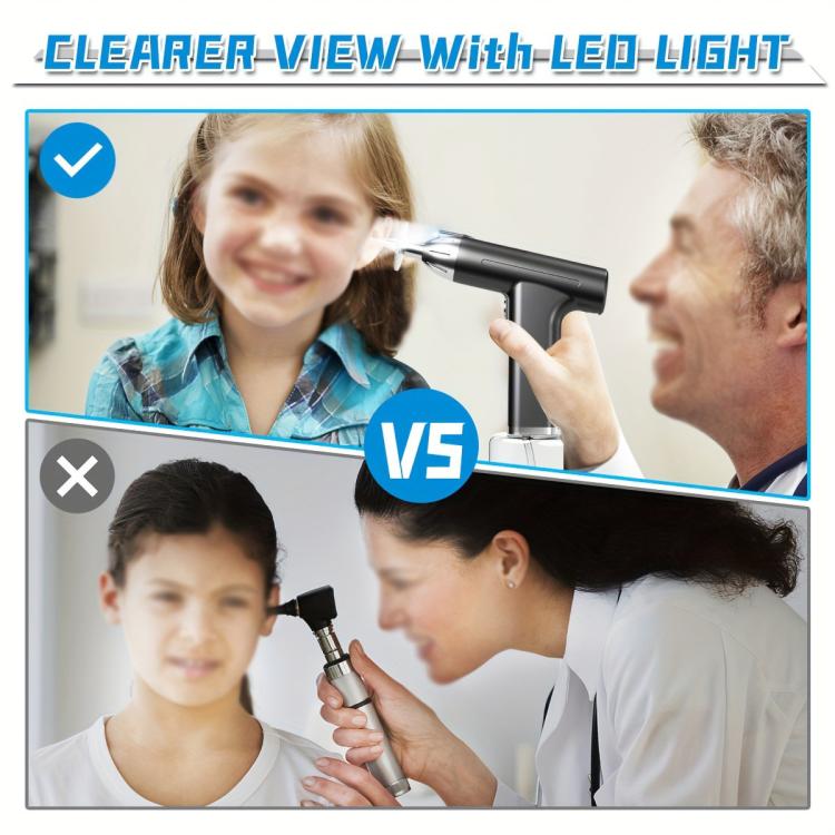 LED Light Low-noise and High-endurance Ear Cleaner Rechargeable Earwax Remover(Blue) - free shipping - PMC TechLife - Order now!