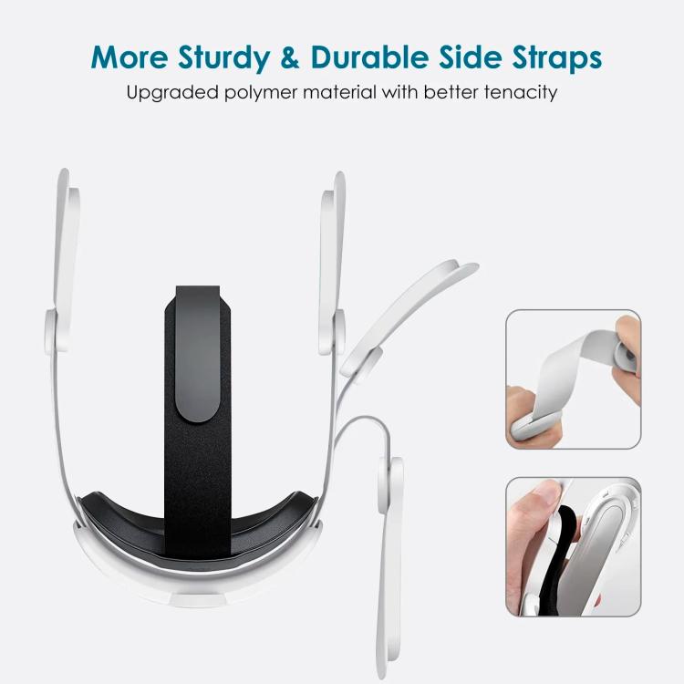 For Meta Quest 2 VR RGB Head Strap Adjustable Headband Built-in 8000 mAh Battery(Gaming White) - VR Accessories by PMc TechLife | Online Shopping South Africa | PMc TechLife | Buy Now Pay Later Mobicred