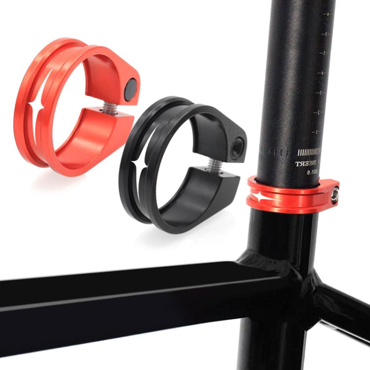 Mountain Road Bicycle Aluminum Locking Seatpost Clamps Seatpost Clamp Ring Fittings(31.8mm Black) - Pipe clamps by PMc TechLife | Online Shopping South Africa | PMc TechLife | Buy Now Pay Later Mobicred