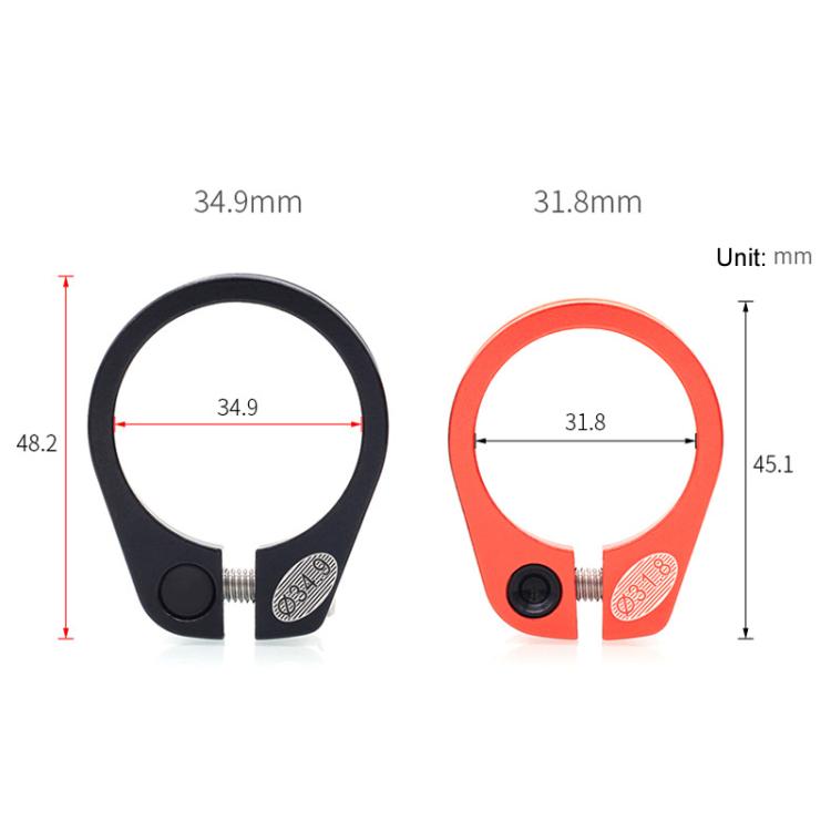 Mountain Road Bicycle Aluminum Locking Seatpost Clamps Seatpost Clamp Ring Fittings(34.9mm Red) - Pipe clamps by PMc TechLife | Online Shopping South Africa | PMc TechLife | Buy Now Pay Later Mobicred