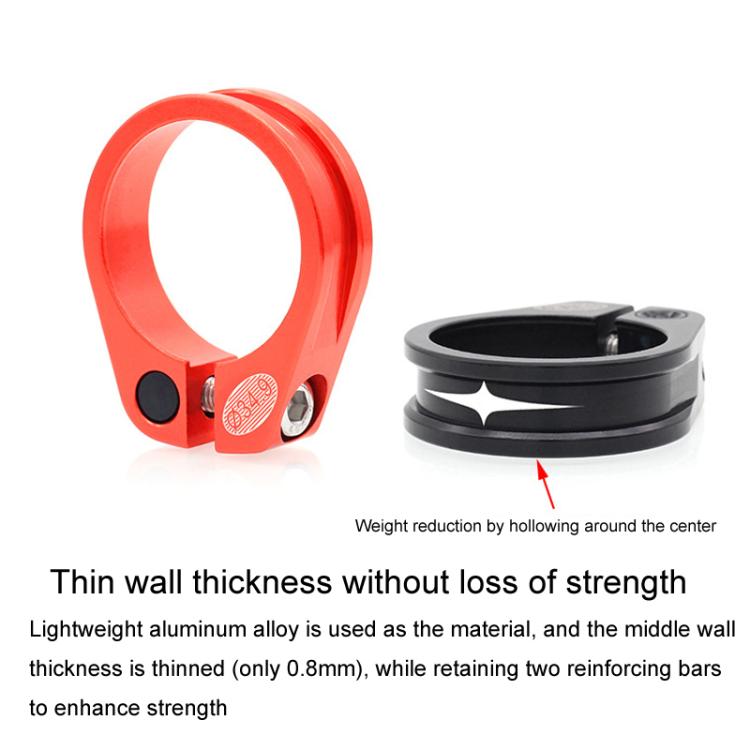 Mountain Road Bicycle Aluminum Locking Seatpost Clamps Seatpost Clamp Ring Fittings(31.8mm Red) - Pipe clamps by PMc TechLife | Online Shopping South Africa | PMc TechLife | Buy Now Pay Later Mobicred