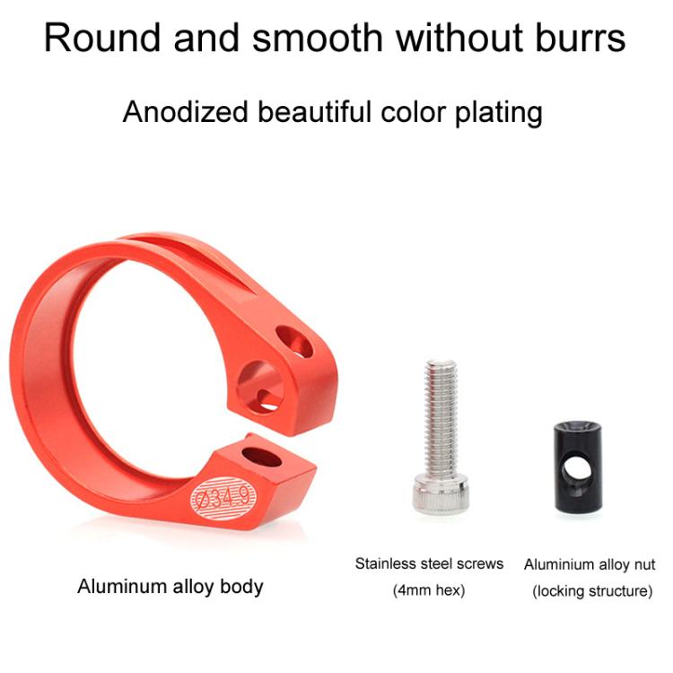 Mountain Road Bicycle Aluminum Locking Seatpost Clamps Seatpost Clamp Ring Fittings(34.9mm Red) - Pipe clamps by PMc TechLife | Online Shopping South Africa | PMc TechLife | Buy Now Pay Later Mobicred