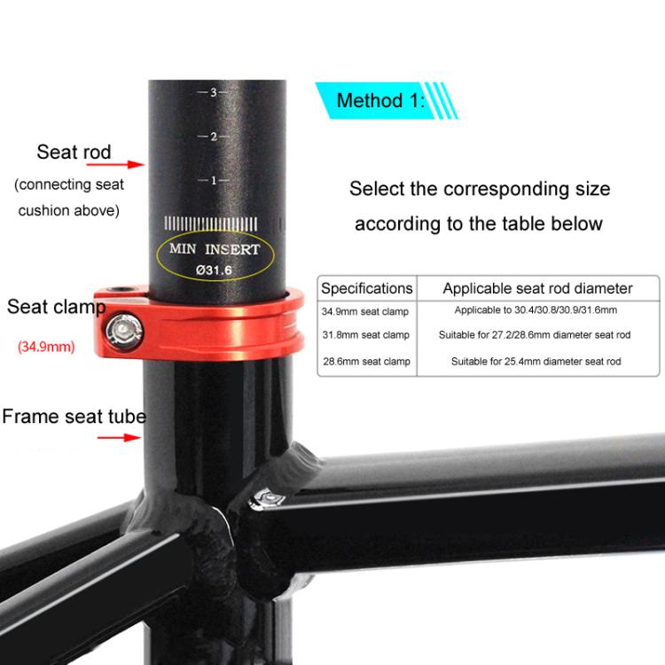 Mountain Road Bicycle Aluminum Locking Seatpost Clamps Seatpost Clamp Ring Fittings(31.8mm Black) - Pipe clamps by PMc TechLife | Online Shopping South Africa | PMc TechLife | Buy Now Pay Later Mobicred