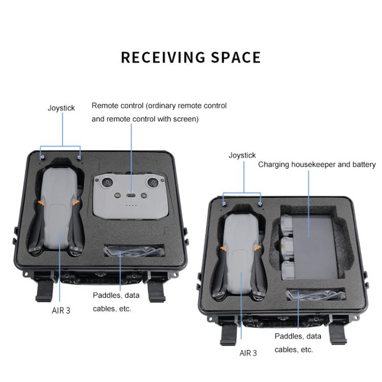 For DJI Air 3 Portable Waterproof and Shockproof Drone Storage Box Safety Explosion-proof Box(Black) - free shipping - PMC TechLife - Order now!