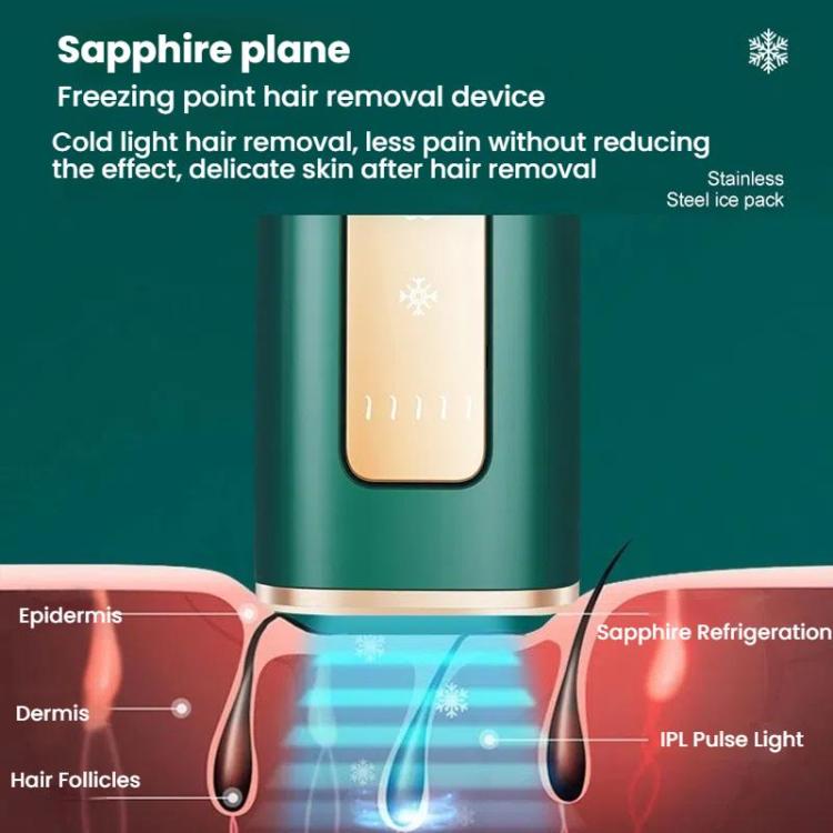 Sapphire Ice Sense Painless Laser Hair Remover Intense Pulse Ice Hair Removal Device, Style: Crystal Green FY-509AL(EU Plug) - free shipping - PMC TechLife - Order now!