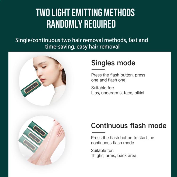 Sapphire Ice Sense Painless Laser Hair Remover Intense Pulse Ice Hair Removal Device, Style: Crystal Green FY-505AL(US Plug) - free shipping - PMC TechLife - Order now!